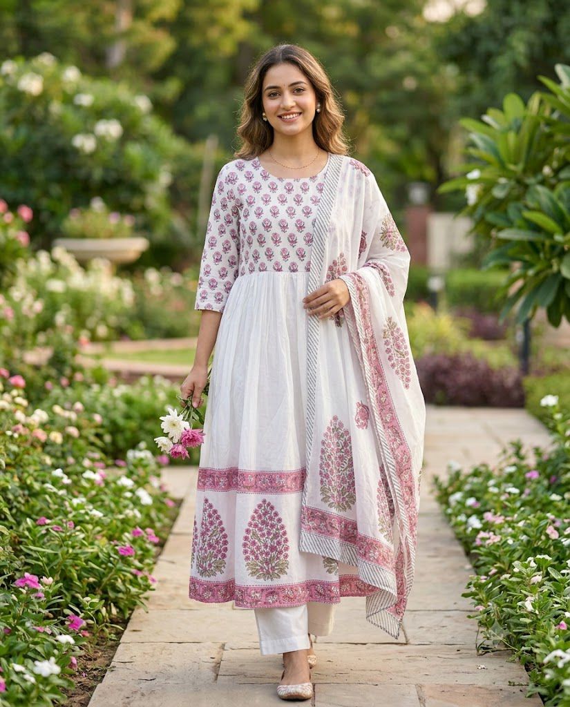 Hand Block Printed Premium Mul Cotton Suit Set